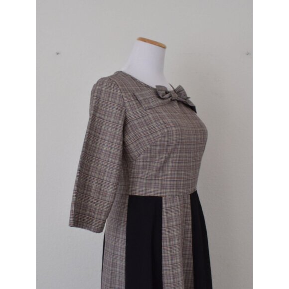 Vintage Black and Plaid Circular Dress size‎ M - Picture 4 of 10